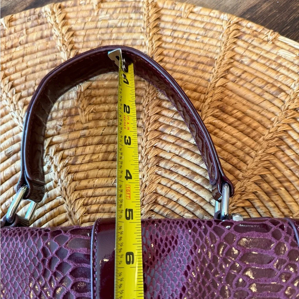 White House Black Market Snake Pattern Mixed Material Burgundy Shoulder/Handbag
